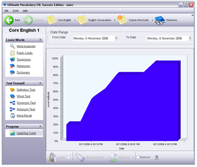 Track your progress with Learning Curve