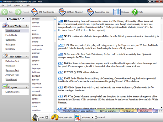 Word Discover gives you 50 usage examples for every word