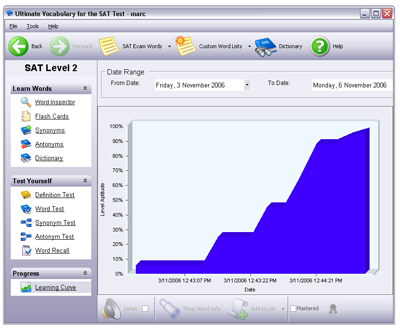 Track your progress with Learning Curve