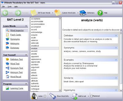 Click to see a larger image of Word Inspector