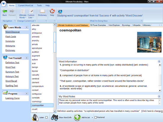 Word Discover has a comprehensive local language database that even supports pictures!