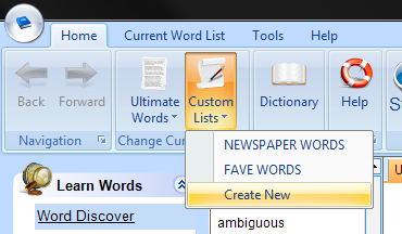 Create your own lessons with custom word lists